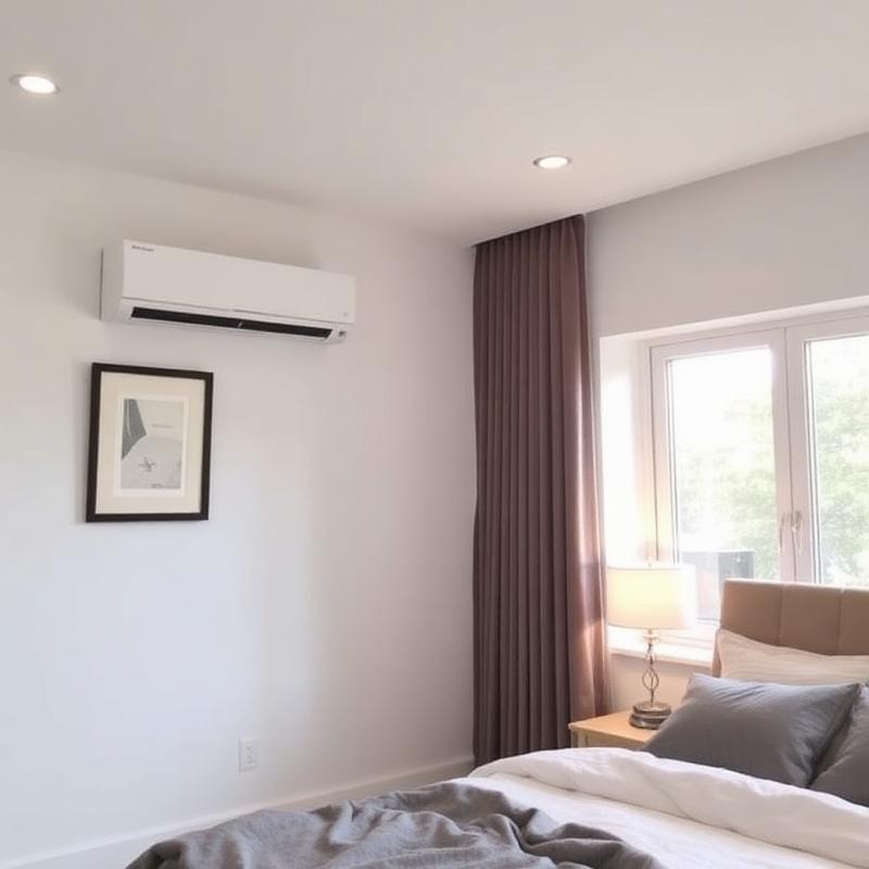 Ductless mini split in a bedroom